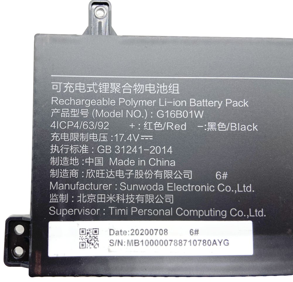 Original 3620mAh 55.02Wh Batteri till Xiaomi G16B01W