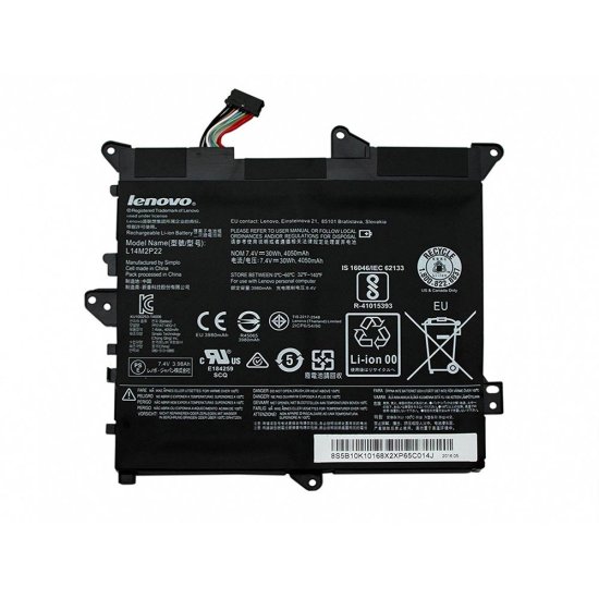 Original 30Wh 4050mAh 2 Celle Lenovo Yoga 300-11IBR 80M1008KIX Batteri - Trykk på bildet for å lukke