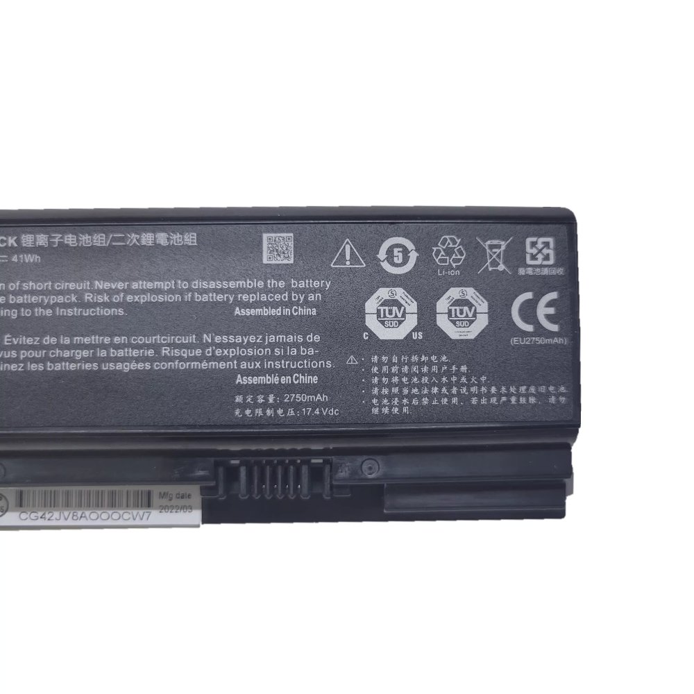 2750mAh 41Wh Batteri till Clevo 6-87-NH50S-41C00