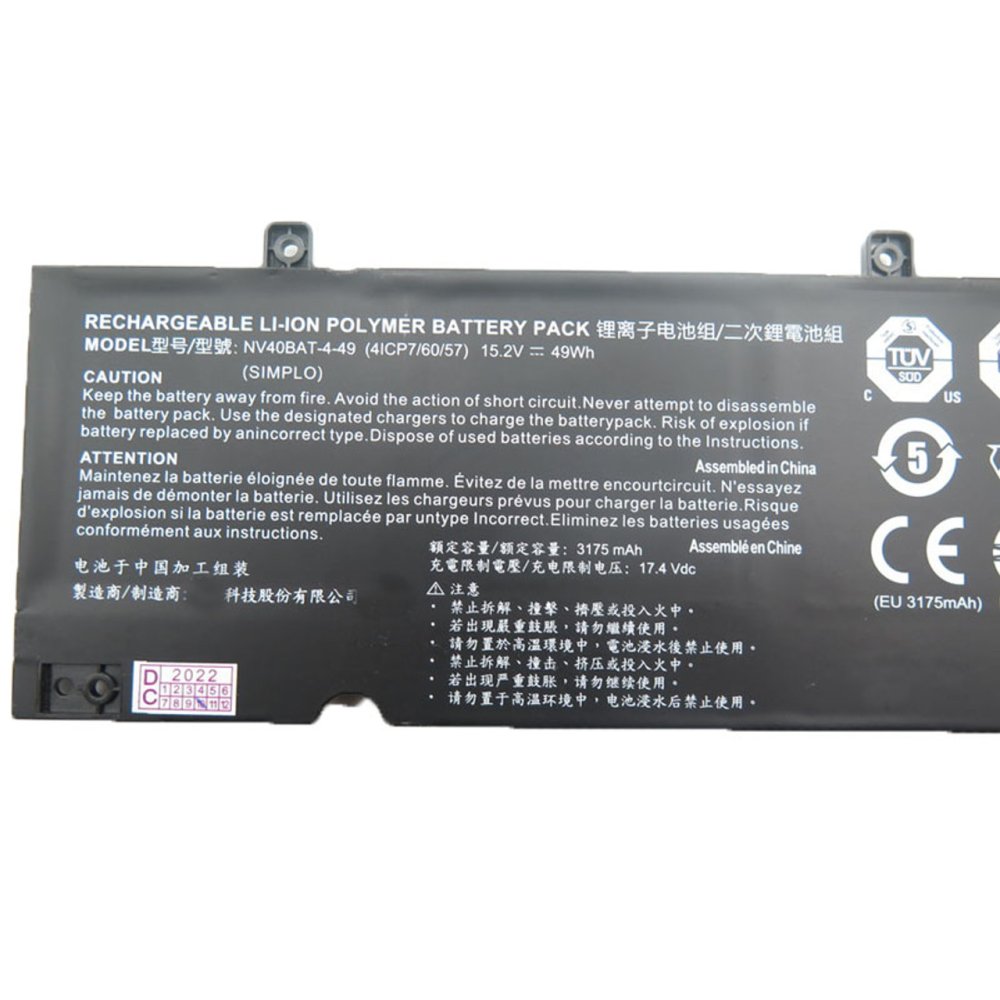 3175mAh 49Wh 3 Celle Batteri till Gaming Guru Heart GTX1650TI (NV40MZ)