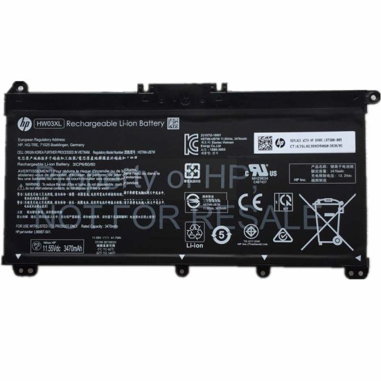 Original 3440mAh 41.04Wh Batteri till HP 17-CN3004CA - Trykk på bildet for å lukke
