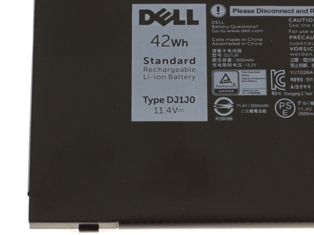 3600mAh 42Wh 3 Celle Dell 0DJ1J0 0NF0H Batteri