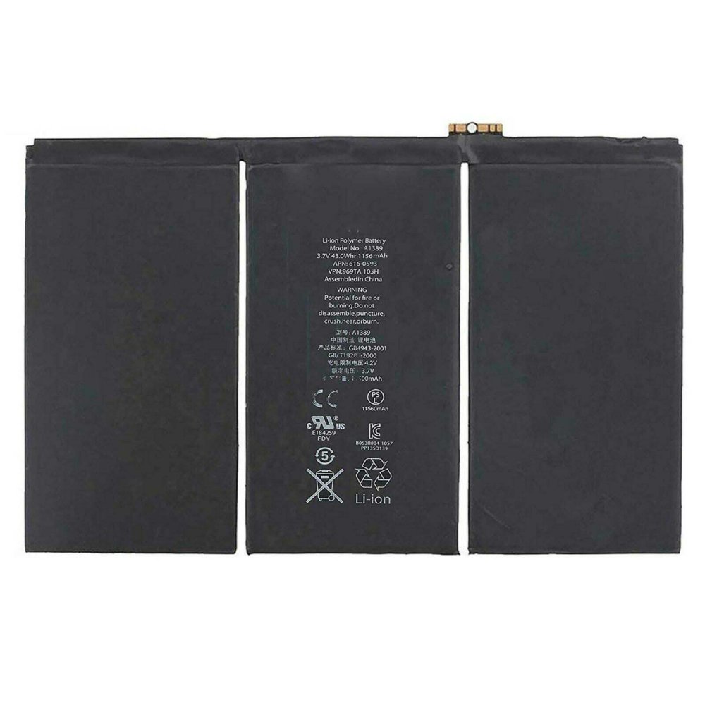 1156mAh 43Wh 3 Celle Batteri Apple A1389