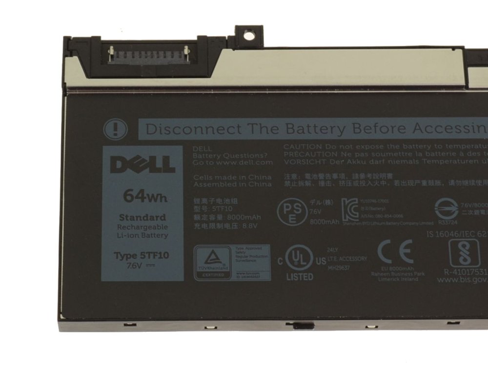 8000mAh 64Wh 4 Celle Dell Precision 7530-0HYDR Batteri