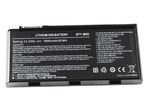 7800mAh 87Wh 9 Celle Batteri Medion Erazer X6812 MD 98460 MD98460