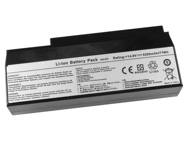 14.8V 5200mAh 75Wh Batteri Asus G53SX-XN1 G73JH-ATI G53SX-S1185V - Trykk på bildet for å lukke