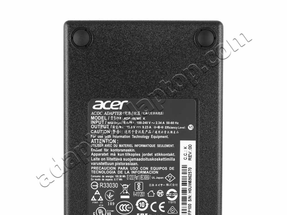 Original 180W Acer Nitro 5 AN515-57 AC Adapter Lader