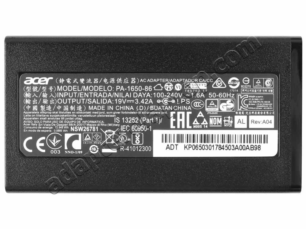 Original 65W Acer Aspire 5 A515-58P-35S4 AC Adapter Lader + kabel