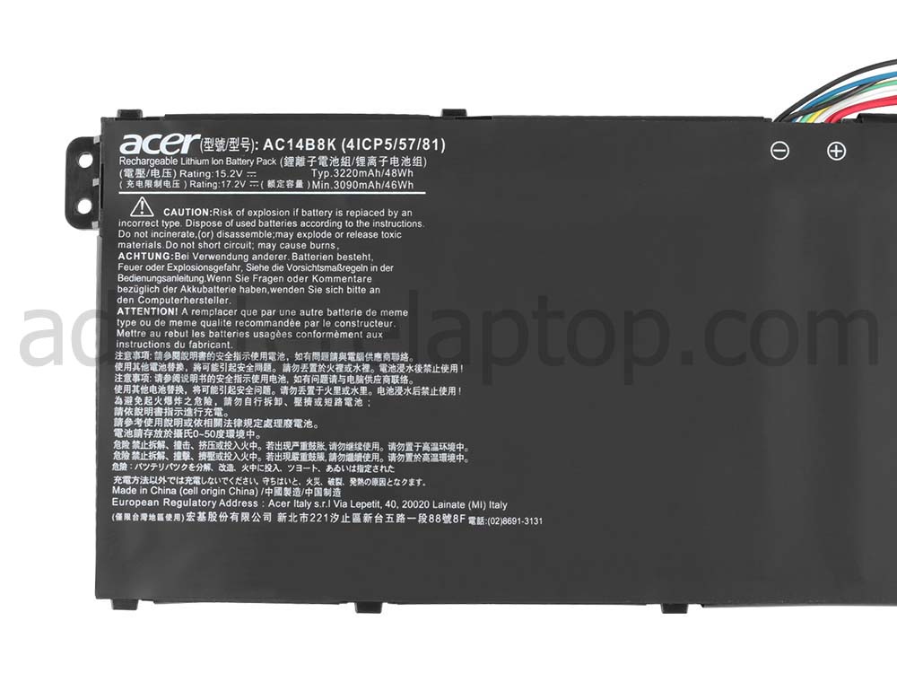Original 3220mAh 48Wh 4 Celle Acer Aspire 7 A717-71G-721V Batteri