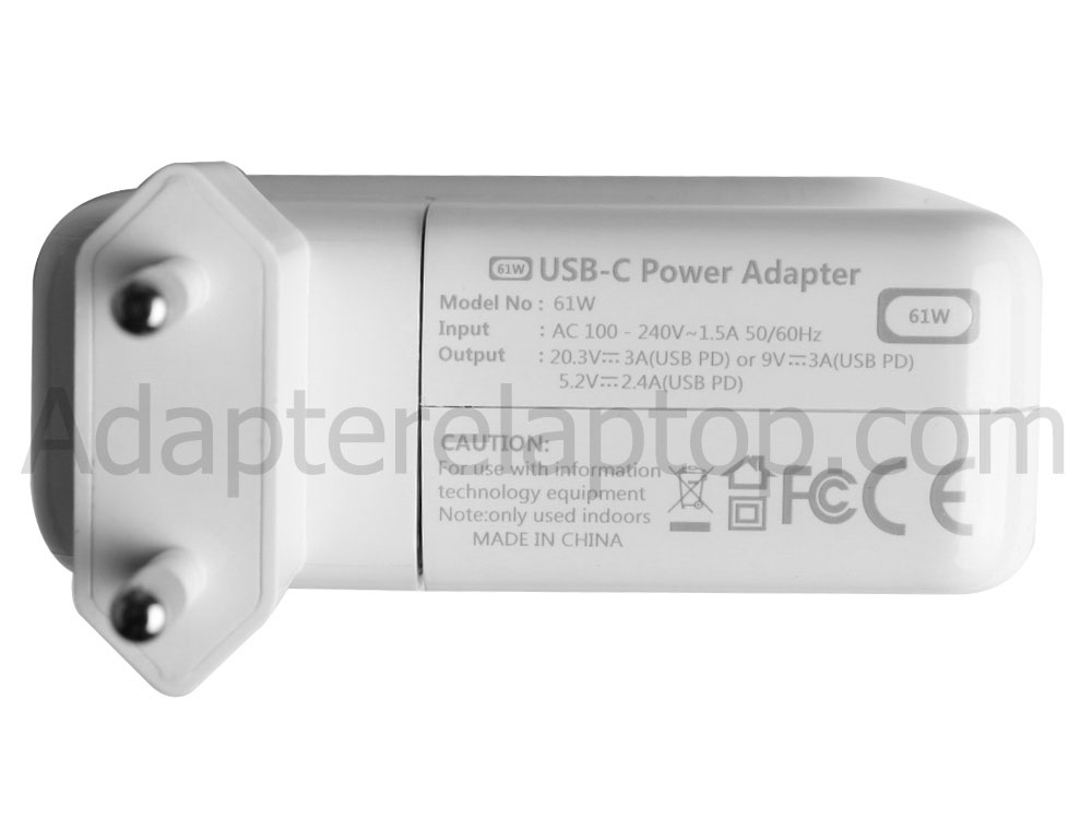 61W USB-C Apple MacBook Pro 13 2020 4 TB 3 AC Adapter Lader