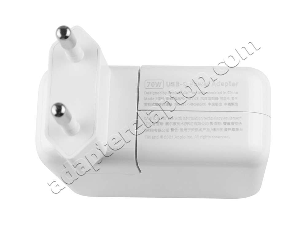 70W USB-C Apple MacBook Air (15-inch, M3, 2024) MRYU3xx/A AC Adapter Lader