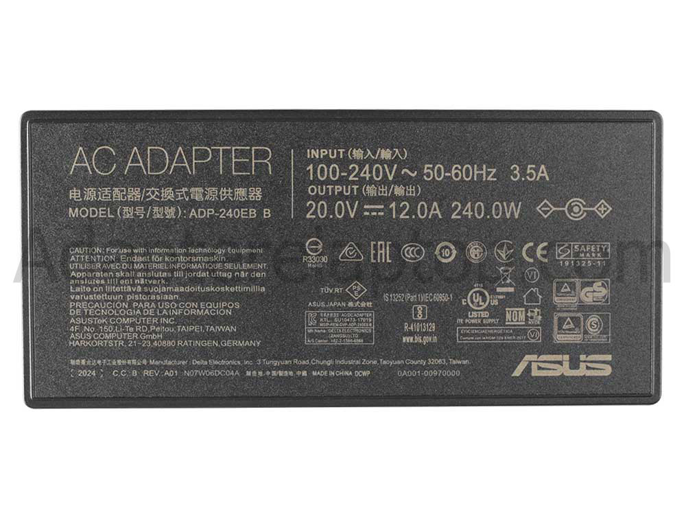 Original 240W Asus TUF Gaming A15 (2023) FA507NV AC Adapter Lader