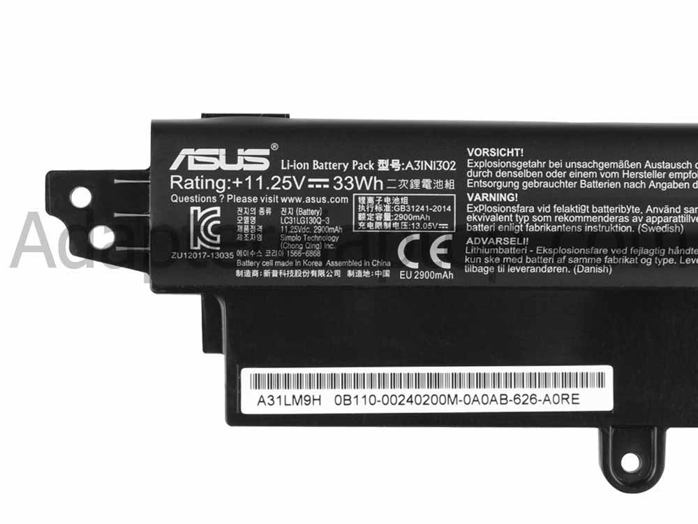 3 Celle 3300mAh Asus R200CA R202CA Batteri