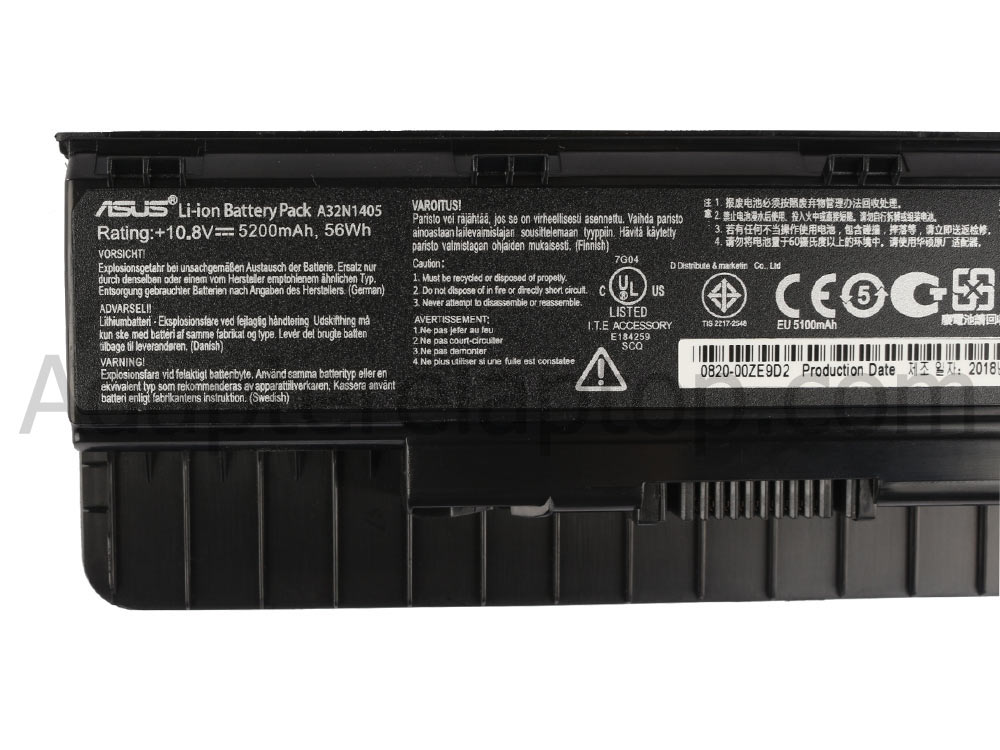 Original 5200mAh 56Whr Asus N751JX-T7187T Batteri
