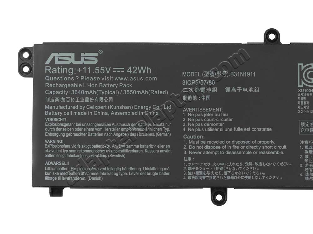3640mAh Batteri till Asus VivoBook Flip 14 TM420 90NB0RN1-M02620