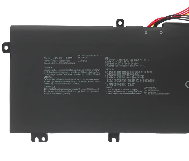 15.2V 4245mAh 64Wh Batteri till Asus FX503VD-E4099T