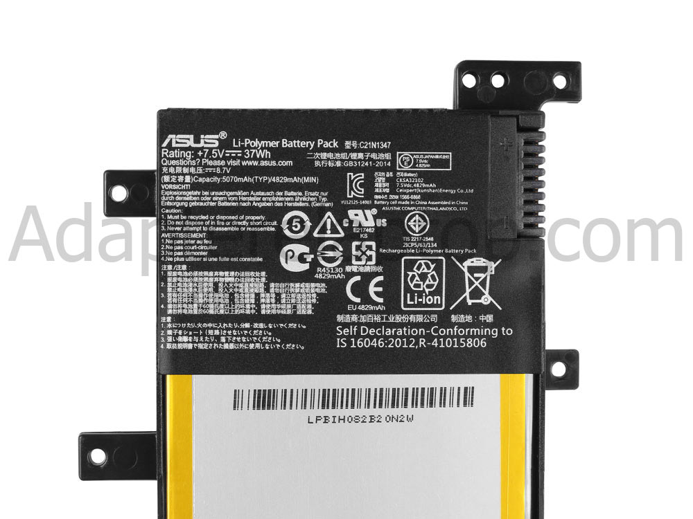 37Whr 2 Celle Asus R557LI Batteri