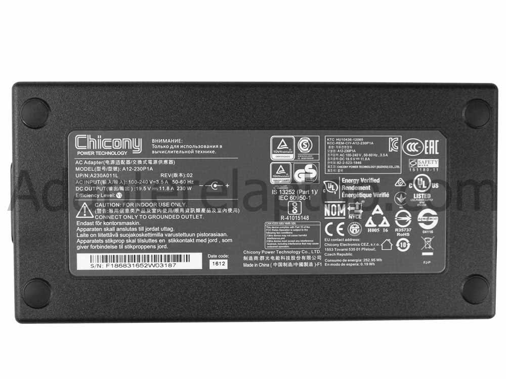 Original 230w MSI GS75 Stealth 8SF-068IT AC Adapter Lader