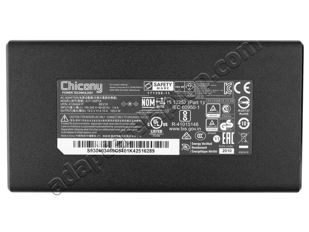 Original 120W MSI GP60 2PE-421XES AC Adapter Lader + Gratis kabel