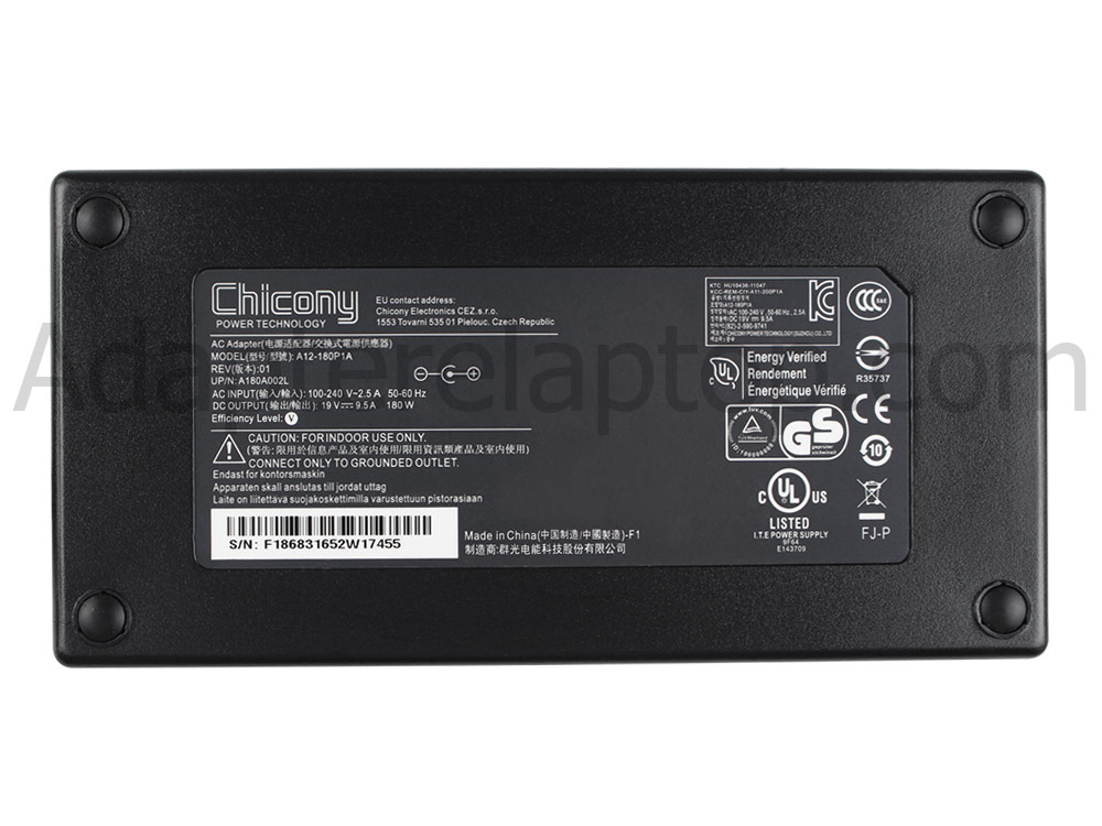 180W Slim MSI GL65 Leopard 9SCXR-045XPL AC Adapter Lader