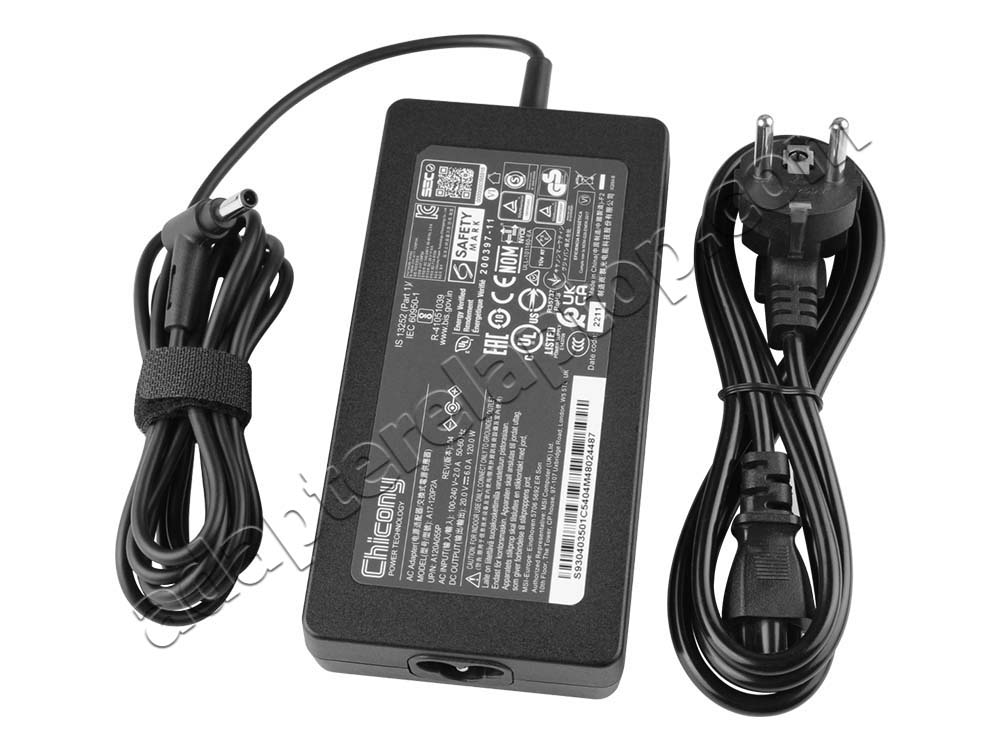 Original 120W MSI GF63 Thin 11SC MS-16R6 AC Adapter Lader + Gratis kabel