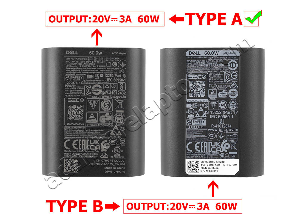 Original 60W USB-C Dell Latitude 3450 2024 AC Adapter Lader + kabel
