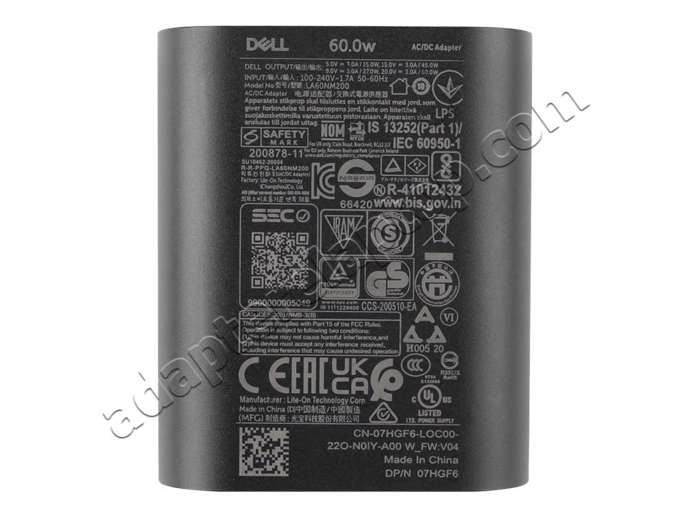 Original 60W USB-C Dell Latitude 3450 2024 AC Adapter Lader + kabel