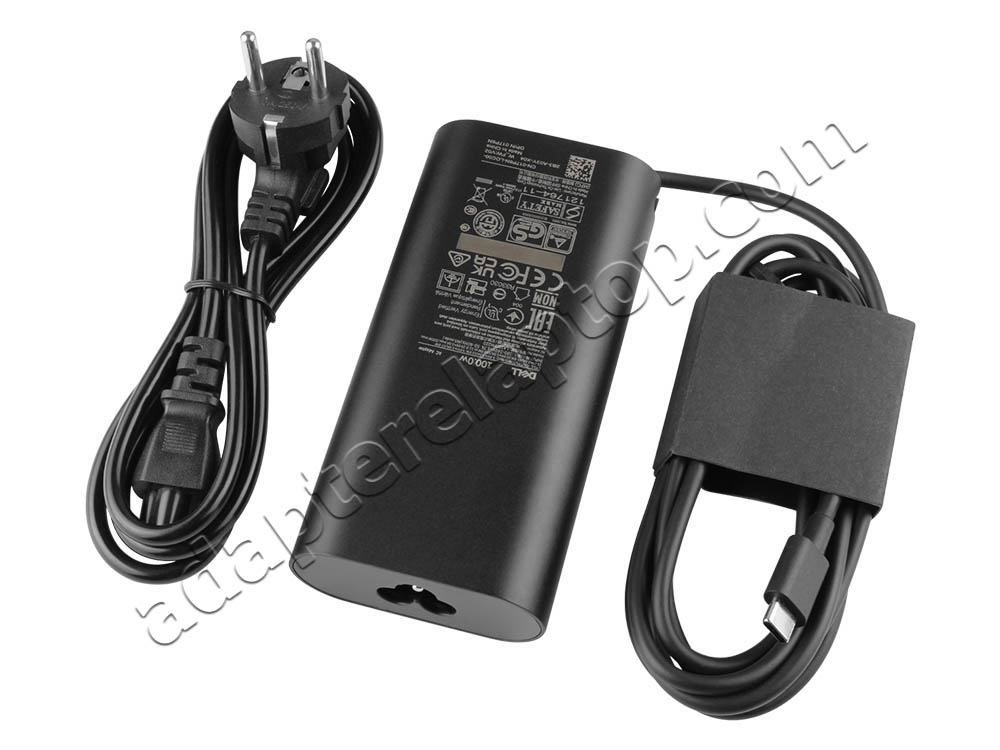 Original 100W USB-C Dell Inspiron 16 Plus 7640 P132F P132F001 AC Adapter Lader + kabel