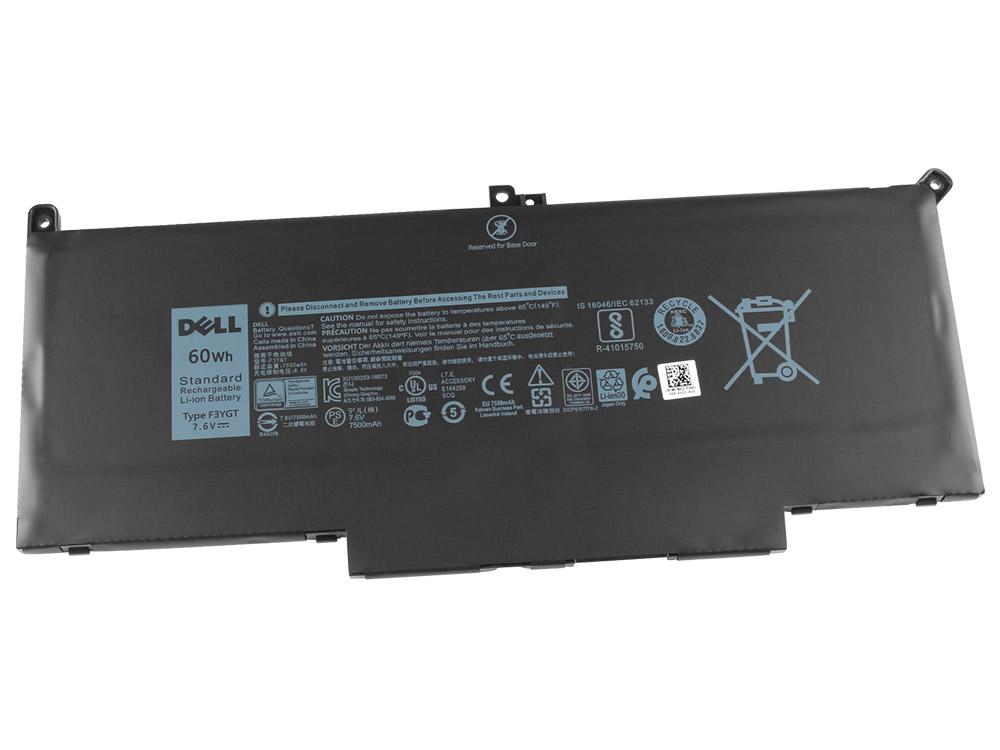 Original 7500mAh 60Wh 4 Celle Batteri Dell Latitude 7480 P73G001