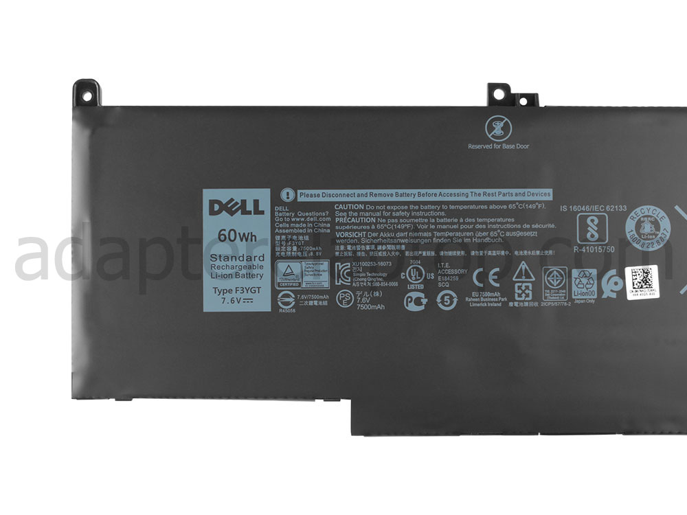 Original 7500mAh 60Wh 4 Celle Batteri Dell Latitude 7480 P73G001