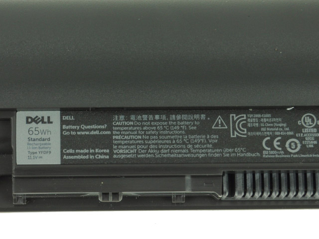 5700mAh 65Wh 6 Celle Dell W7KJC YFDF9 YFOF9 Batteri