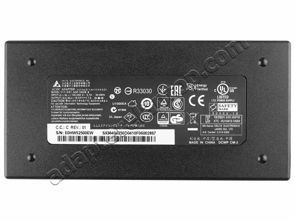 150W MSI GP62MVRX Leopard Pro-034 AC Adapter Lader