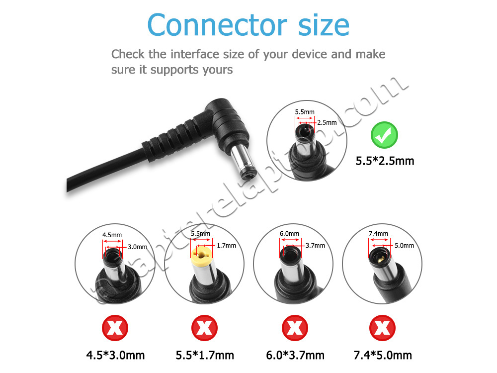 Original 65W Clevo L14XCU N751HU N151ZU AC Adapter Lader + Gratis kabel