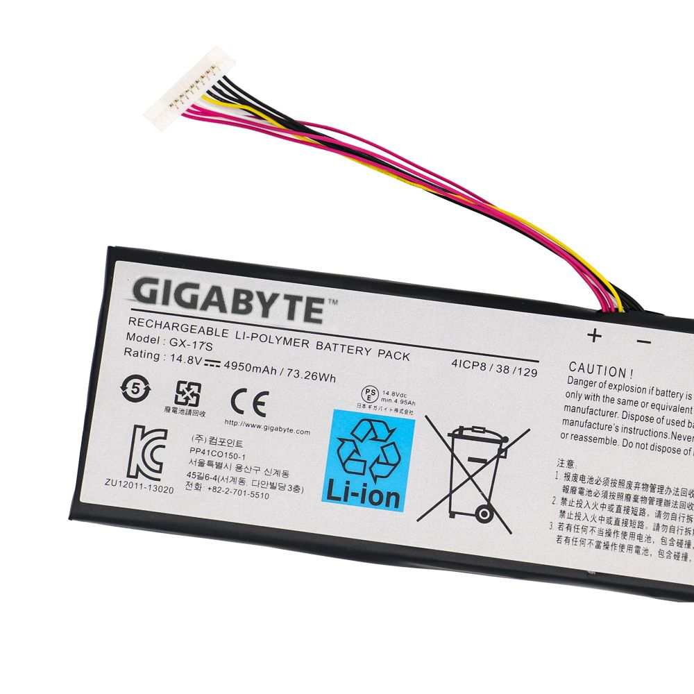 4950mAh 73.26Wh Batteri till Gigabyte GX-17S