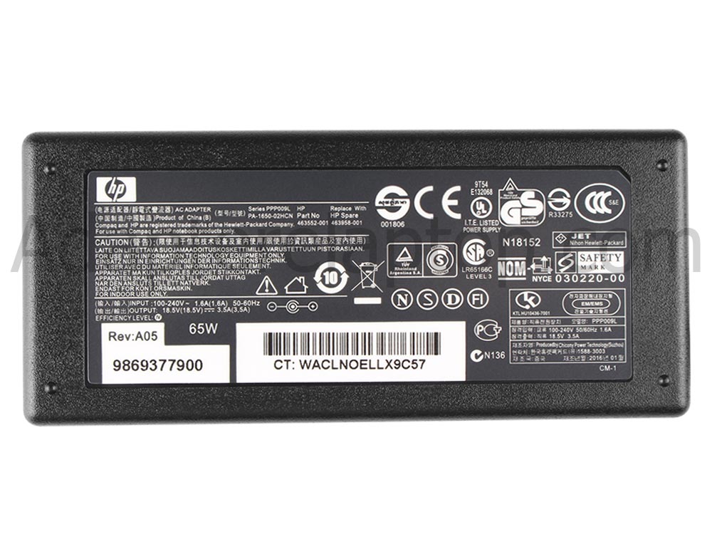 65W Compaq Presario X1000 X1100 X1200 X1300 X1400 X1500 AC Adapter Lader
