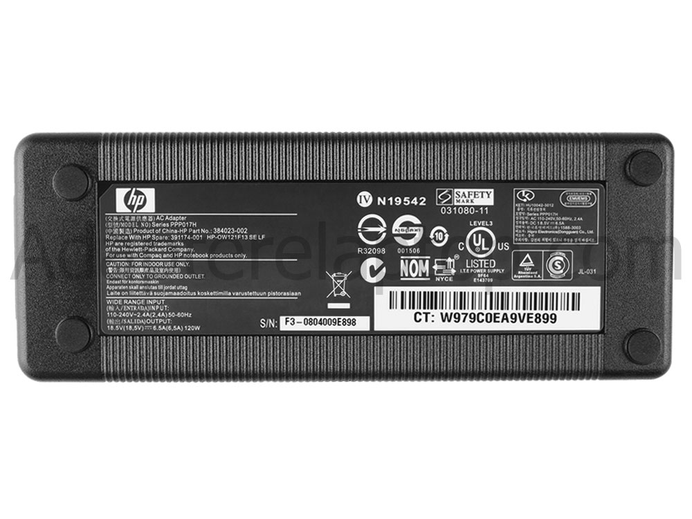 Original 120W AC Adapter Lader HP ENVY 17-1150eb XE541EA