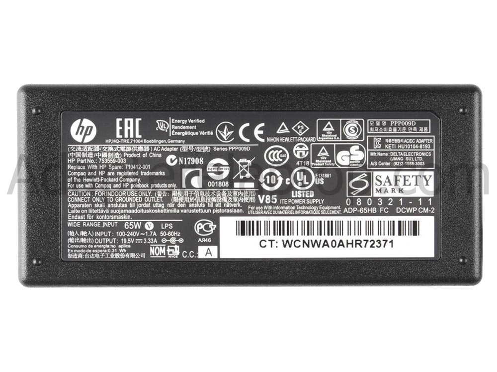65W HP Spectre XT TouchSmart Ultrabook 15-4010nr 15-4095ca CTO AC Adapter Lader