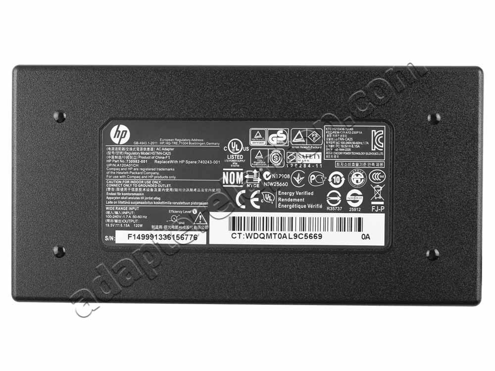 120W HP Thunderbolt Dock G2 Cable 3XB94AA AC Adapter Lader