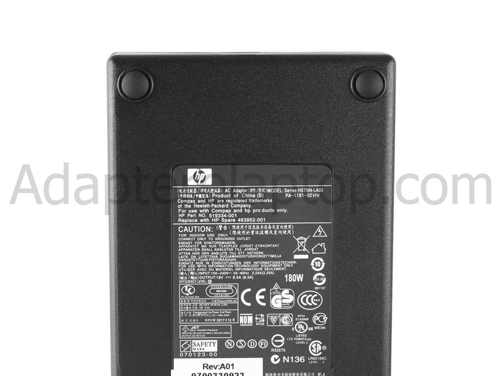 180W HP Pavilion HDX9270EG Notebook PC AC Adapter Lader