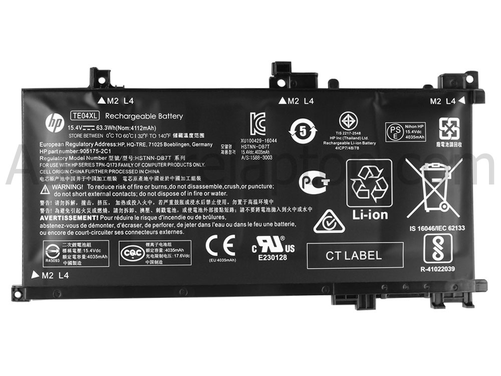 Original 4112mAh 63.3Wh Batteri HP Omen 15-ax245nf 15-ax245tx