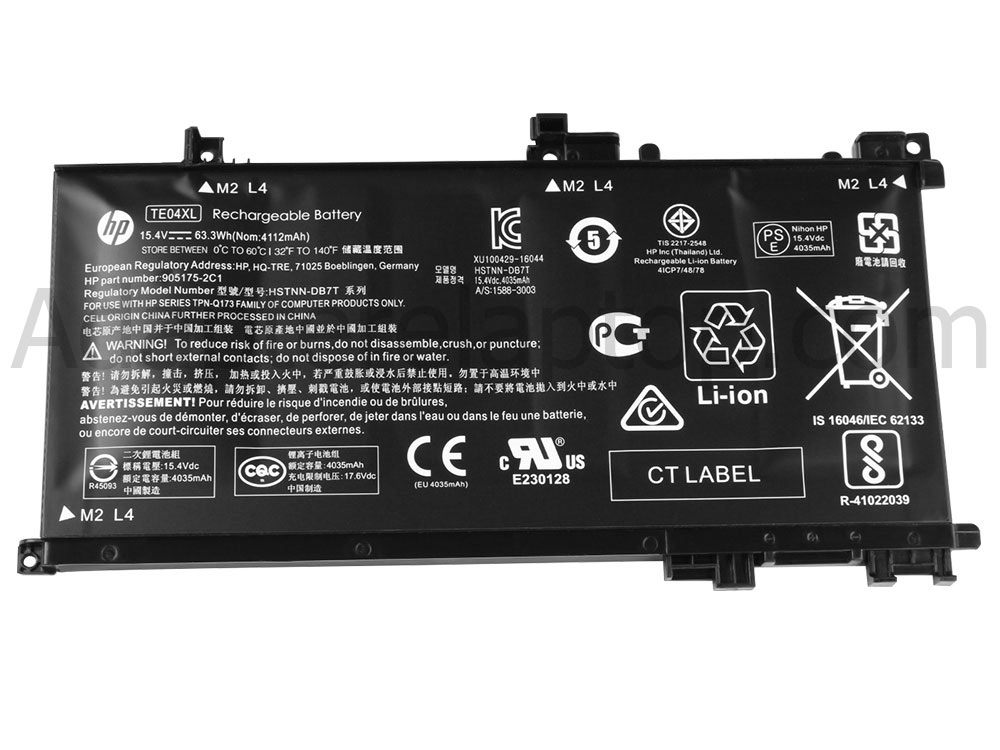 Original 4112mAh 63.3Wh Batteri HP Omen 15-ax245nf 15-ax245tx
