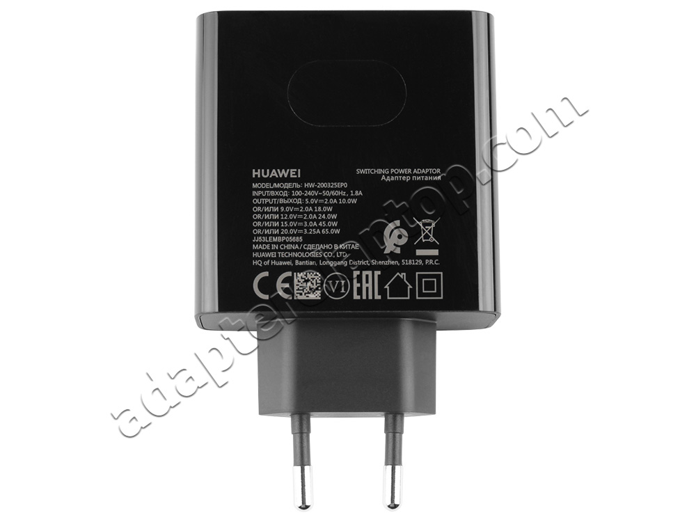 Original 65W USB-C Huawei HW-200325EP0 AC Adapter Lader