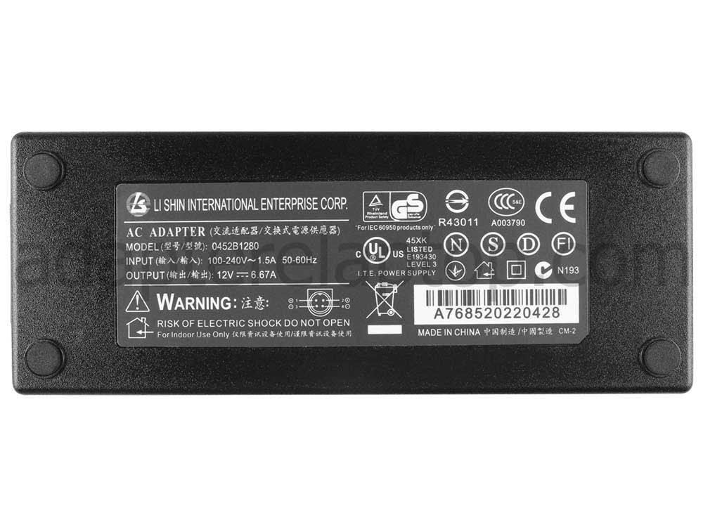 80.04W Telefunken XF22A101VD AC Adapter Lader