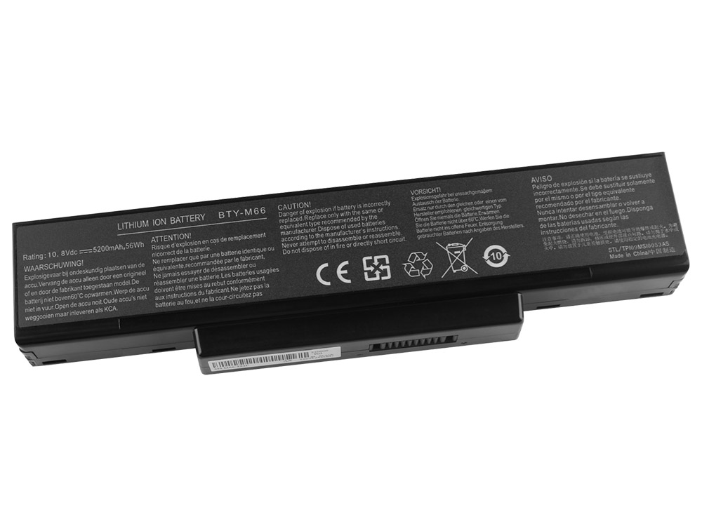 4800mAh 6 Celle MSI GX620 Batteri