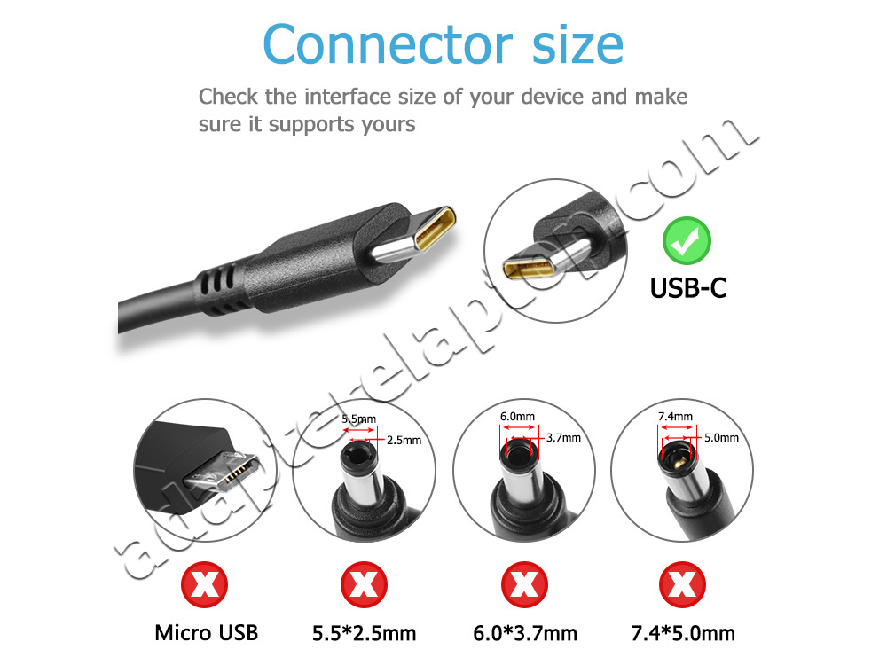 65W USB-C Lenovo ThinkPad L14 Gen 2 20X5 AC Adapter Lader