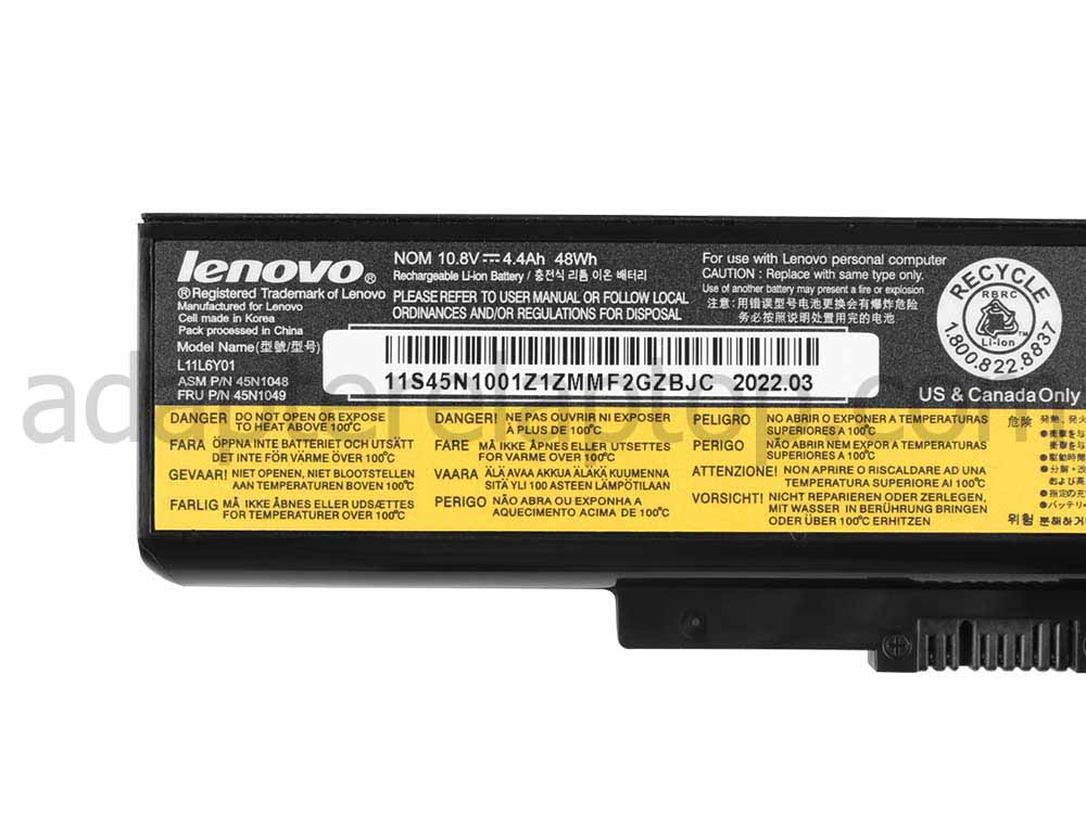 Original 4400mAh 48Wh 6 Celle Lenovo G585 59345757 2181-9EU 2181-98U Batteri