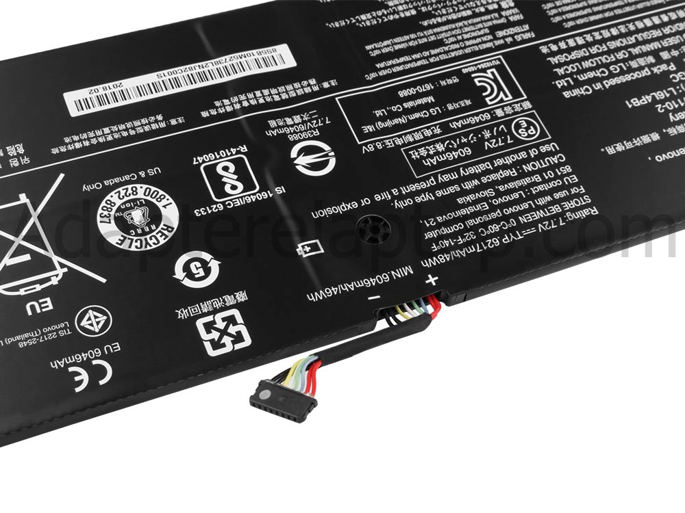 6268mAh 48Wh 4 Celle Lenovo Ideapad 720s-13IKB 81A80070GE Batteri