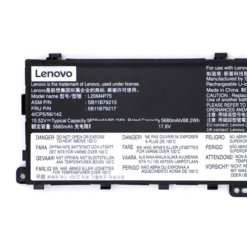 Original 15.48V 5815mAh 90Wh Batteri till Lenovo ThinkPad X1 Extreme Gen 5 21DE002PMN
