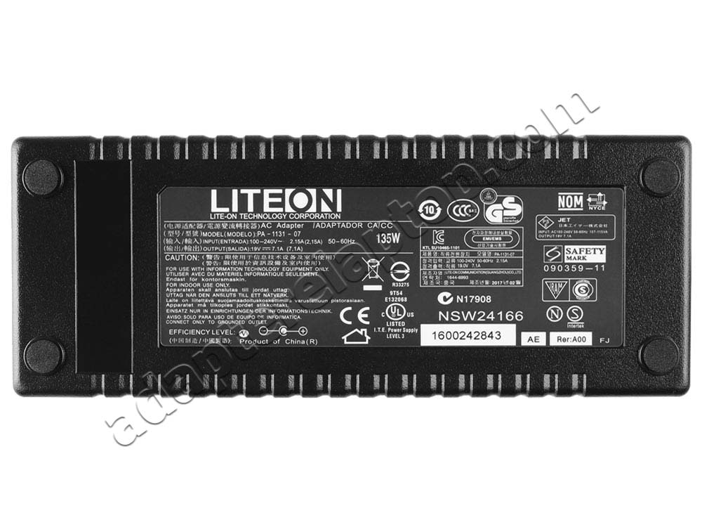 135w Acer Aspire 1662LMi AC Adapter Lader