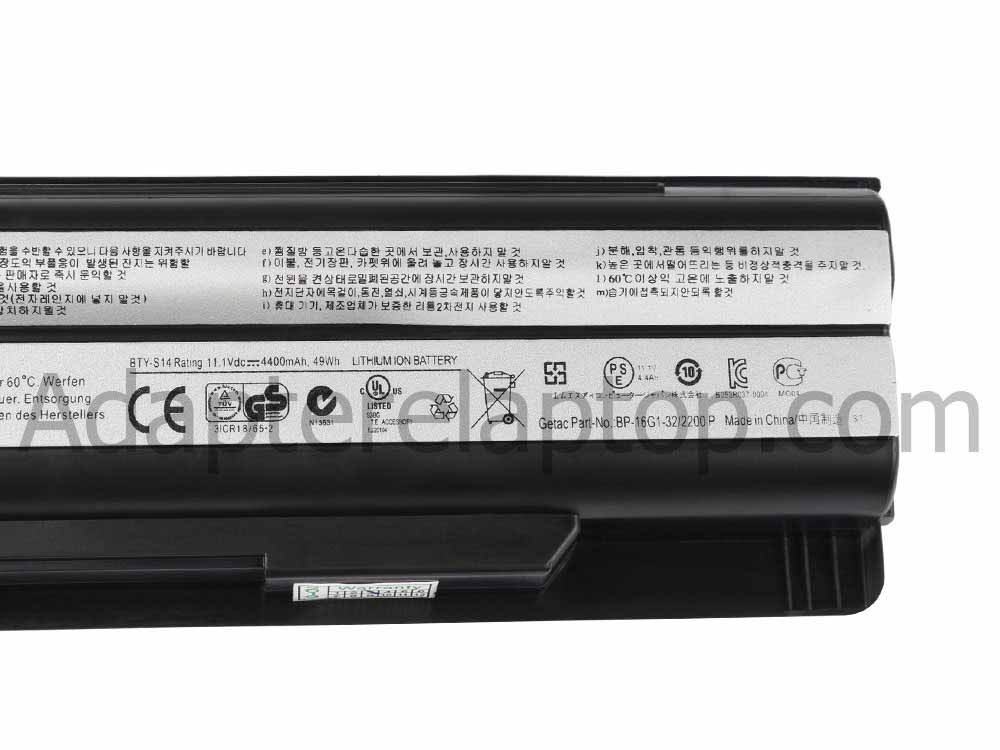 4400mAh 49Wh 6 Celle Medion Akoya Mini E1311 MD 97241 Batteri